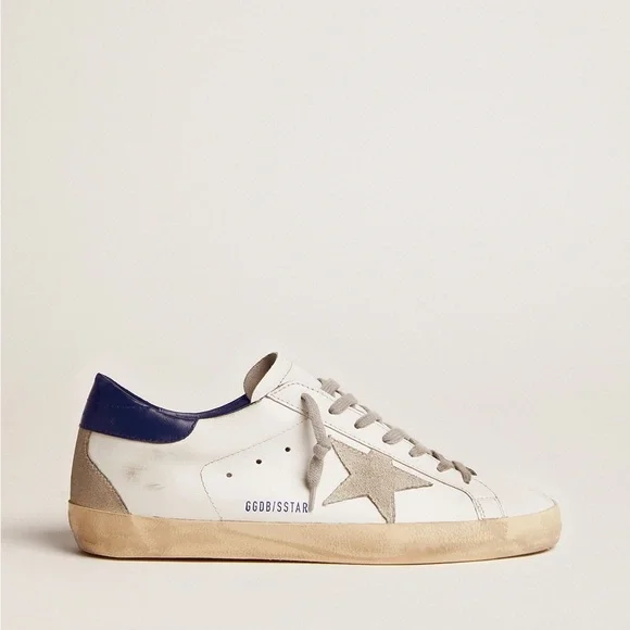 Golden Goose Superstar Sneaker in White Leather/Ice/Night Blue sz 40 New in Box - Picture 1 of 10